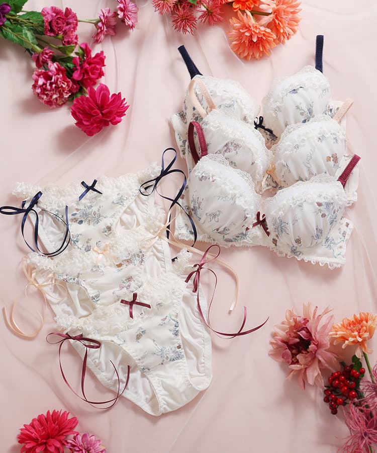 4F【San-ai resort northely】新作セットブラ୨୧『クラシカルガーリーブラ＆ショーツ』